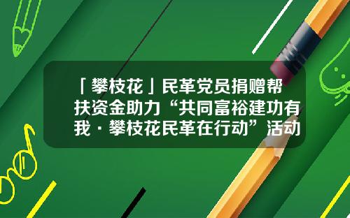 「攀枝花」民革党员捐赠帮扶资金助力“共同富裕建功有我·攀枝花民革在行动”活动-四川省扶贫基金会