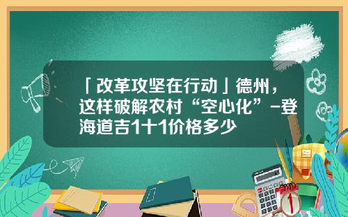「改革攻坚在行动」德州，这样破解农村“空心化”-登海道吉1十1价格多少