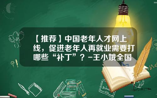 【推荐】中国老年人才网上线，促进老年人再就业需要打哪些“补丁”？-王小娥全国有多少