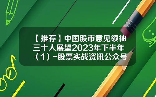 【推荐】中国股市意见领袖三十人展望2023年下半年（1）-股票实战资讯公众号