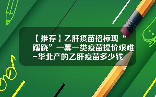 【推荐】乙肝疫苗招标现“蹊跷”一幕一类疫苗提价艰难-华北产的乙肝疫苗多少钱