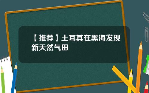 【推荐】土耳其在黑海发现新天然气田