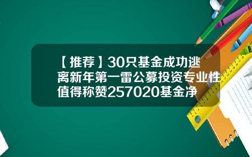 【推荐】30只基金成功逃离新年第一雷公募投资专业性值得称赞257020基金净值