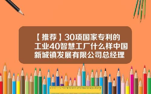 【推荐】30项国家专利的工业40智慧工厂什么样中国新城镇发展有限公司总经理