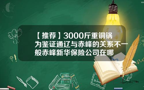 【推荐】3000斤重铜锅为鉴证通辽与赤峰的关系不一般赤峰新华保险公司在哪