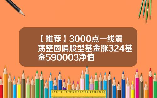 【推荐】3000点一线震荡整固偏股型基金涨324基金590003净值