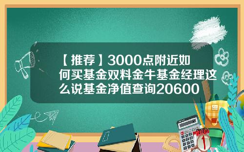 【推荐】3000点附近如何买基金双料金牛基金经理这么说基金净值查询206007