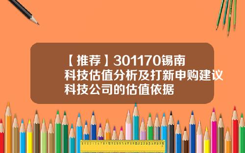 【推荐】301170锡南科技估值分析及打新申购建议科技公司的估值依据