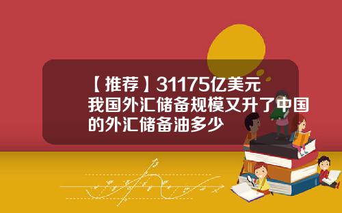 【推荐】31175亿美元我国外汇储备规模又升了中国的外汇储备油多少
