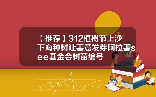 【推荐】312植树节上沙下海种树让善意发芽阿拉善see基金会树苗编号
