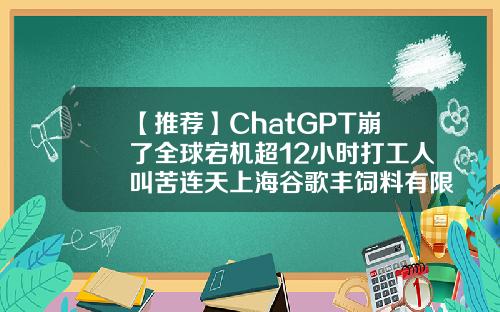 【推荐】ChatGPT崩了全球宕机超12小时打工人叫苦连天上海谷歌丰饲料有限公司
