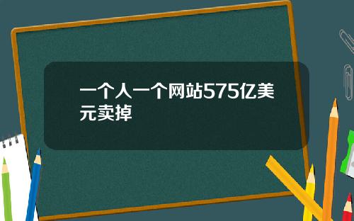 一个人一个网站575亿美元卖掉