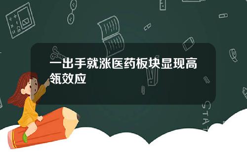 一出手就涨医药板块显现高瓴效应