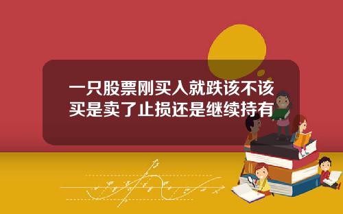 一只股票刚买入就跌该不该买是卖了止损还是继续持有