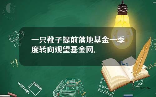 一只靴子提前落地基金一季度转向观望基金网.