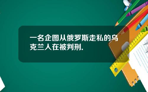 一名企图从俄罗斯走私的乌克兰人在被判刑.