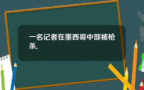 一名记者在墨西哥中部被枪杀.
