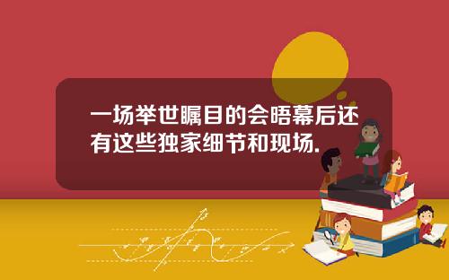 一场举世瞩目的会晤幕后还有这些独家细节和现场.