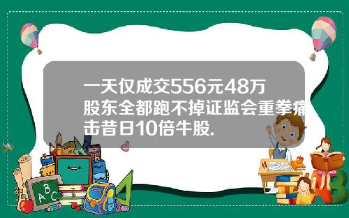 一天仅成交556元48万股东全都跑不掉证监会重拳痛击昔日10倍牛股.