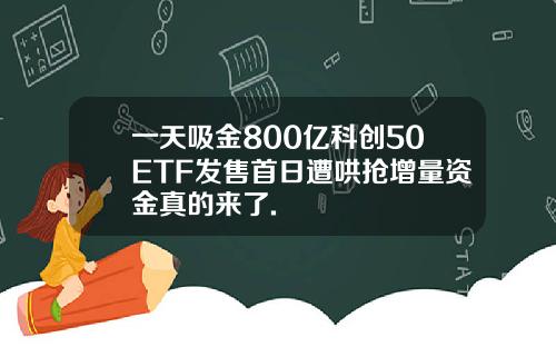 一天吸金800亿科创50ETF发售首日遭哄抢增量资金真的来了.
