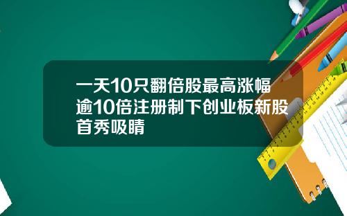 一天10只翻倍股最高涨幅逾10倍注册制下创业板新股首秀吸睛