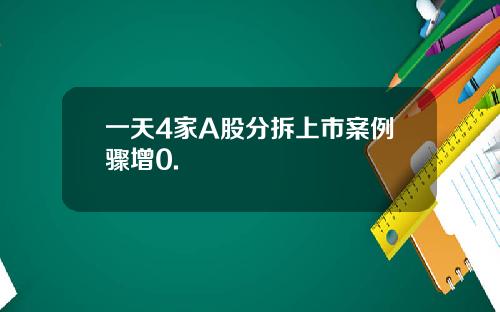 一天4家A股分拆上市案例骤增0.