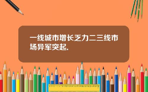 一线城市增长乏力二三线市场异军突起.