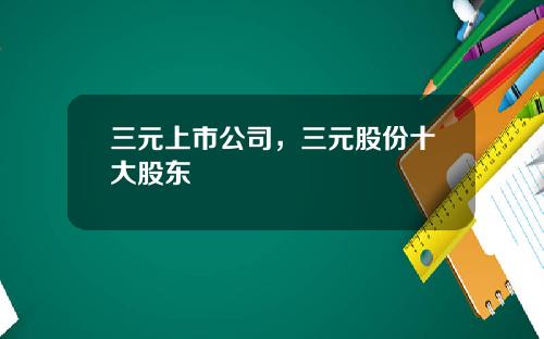 三元上市公司，三元股份十大股东
