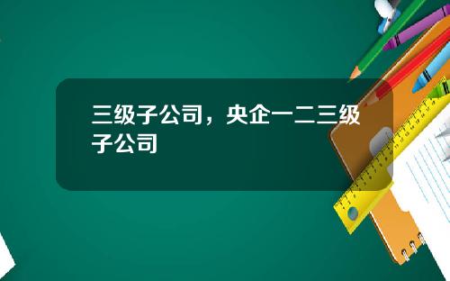 三级子公司，央企一二三级子公司
