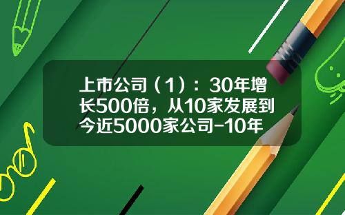 上市公司（1）：30年增长500倍，从10家发展到今近5000家公司-10年上市公司