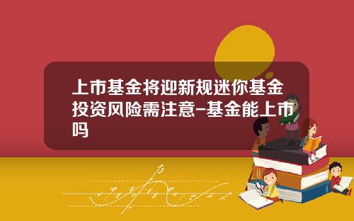 上市基金将迎新规迷你基金投资风险需注意-基金能上市吗