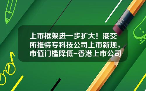 上市框架进一步扩大！港交所推特专科技公司上市新规，市值门槛降低-香港上市公司会计准则