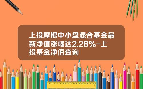 上投摩根中小盘混合基金最新净值涨幅达2.28%-上投基金净值查询