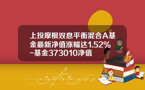 上投摩根双息平衡混合A基金最新净值涨幅达1.52%-基金373010净值