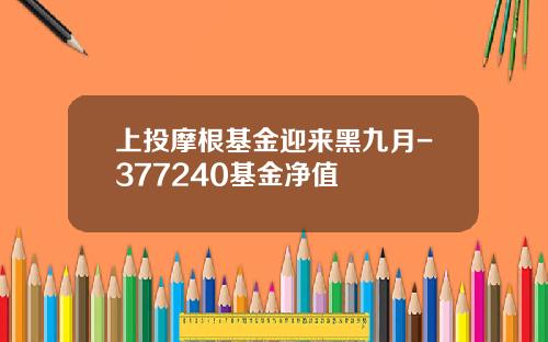 上投摩根基金迎来黑九月-377240基金净值