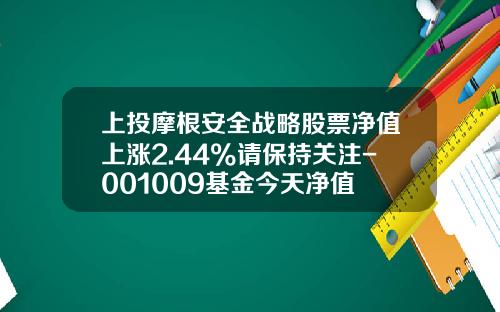 上投摩根安全战略股票净值上涨2.44%请保持关注-001009基金今天净值