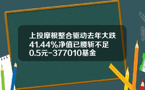 上投摩根整合驱动去年大跌41.44%净值已腰斩不足0.5元-377010基金净值查询
