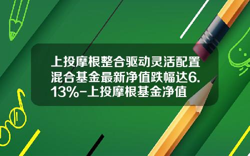 上投摩根整合驱动灵活配置混合基金最新净值跌幅达6.13%-上投摩根基金净值