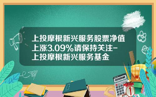 上投摩根新兴服务股票净值上涨3.09%请保持关注-上投摩根新兴服务基金