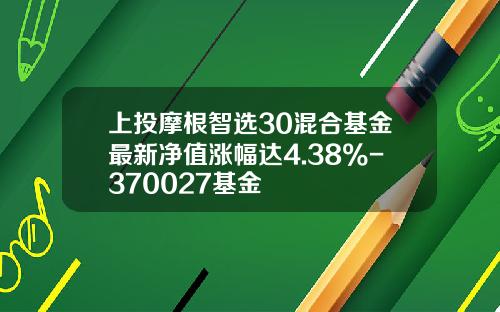 上投摩根智选30混合基金最新净值涨幅达4.38%-370027基金