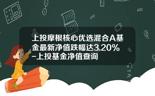 上投摩根核心优选混合A基金最新净值跌幅达3.20%-上投基金净值查询
