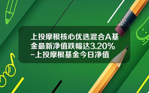 上投摩根核心优选混合A基金最新净值跌幅达3.20%-上投摩根基金今日净值