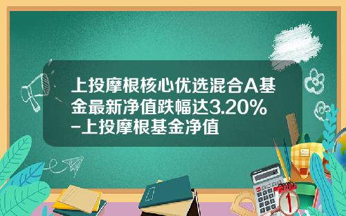 上投摩根核心优选混合A基金最新净值跌幅达3.20%-上投摩根基金净值