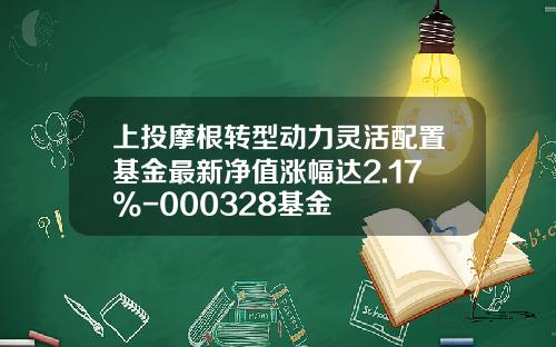上投摩根转型动力灵活配置基金最新净值涨幅达2.17%-000328基金