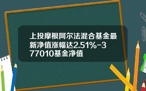 上投摩根阿尔法混合基金最新净值涨幅达2.51%-377010基金净值