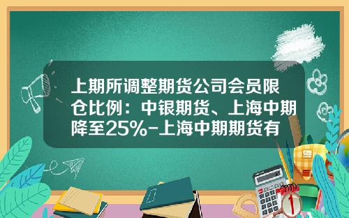 上期所调整期货公司会员限仓比例：中银期货、上海中期降至25%-上海中期期货有限公司