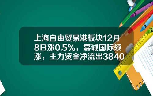 上海自由贸易港板块12月8日涨0.5%，嘉诚国际领涨，主力资金净流出3840.82万元-嘉诚国际股票资讯