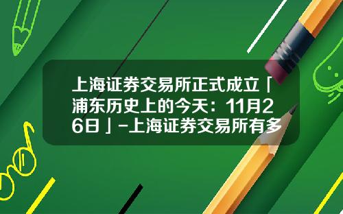 上海证券交易所正式成立「浦东历史上的今天：11月26日」-上海证券交易所有多少只股票