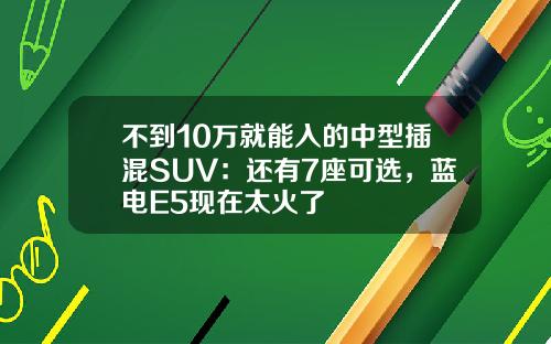 不到10万就能入的中型插混SUV：还有7座可选，蓝电E5现在太火了