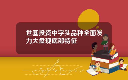 世基投资中字头品种全面发力大盘现底部特征